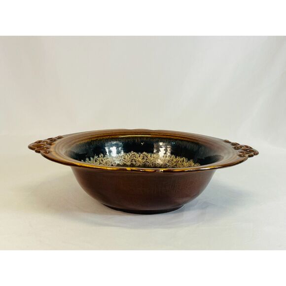 Vintage Haeger USA Pottery Wash Basin Bowl Brown Swirl - Picture 5 of 7